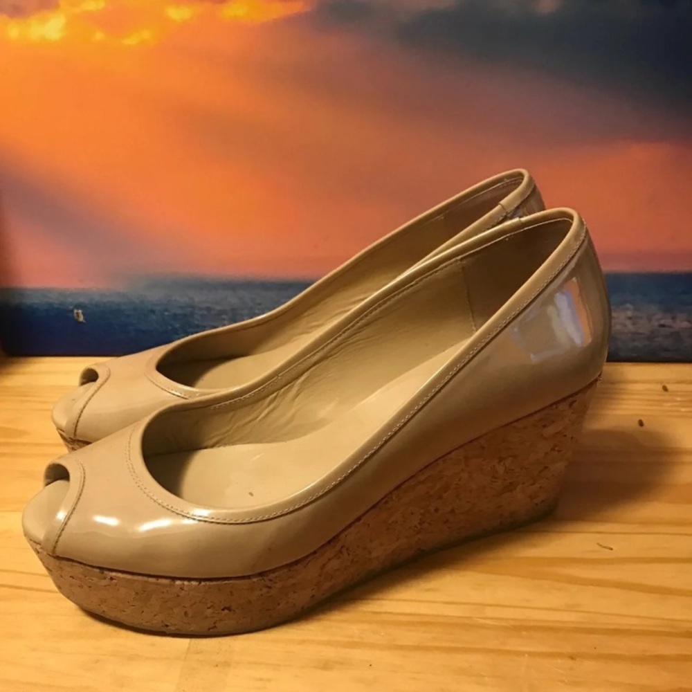 Jimmy Choo size 40 gorgeous open-toe wedge heels!